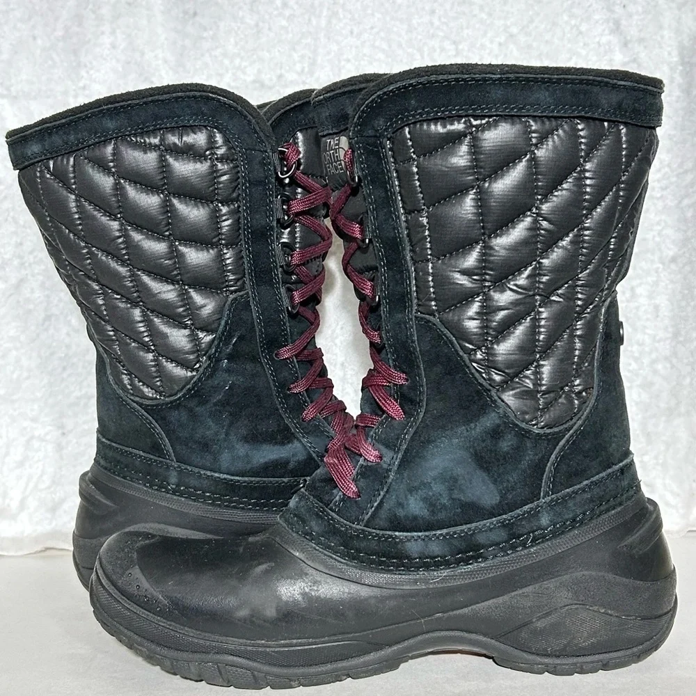 The North Face Womens Black Thermaball Utility Mid Insulated Winter Boots SZ 9.5